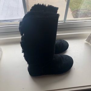 Ugg Bailey Bow Black Tall Suede Boots